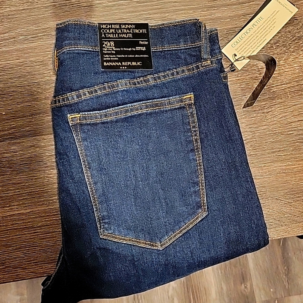 Banana Republic Factory High Rise Skinny Blue Jeans (Size 8 Petite)